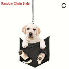 Dog Hanging Ornament Funny Cartoon Car Backpack Chain Rear Animal Pendant