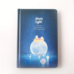 96 Sheets Moon Night Diary Book A5 Journal Nightlight DIY Notebook