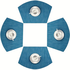 4pcs PVC Striped Placemats Washable Reusable Anti-fouling Heat Insulation Pads