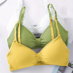 3pcs Girls Wrapped Chest Cami Vests Backless Tube Tops Push Up Bras