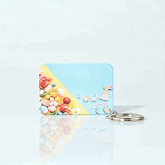 10pcs Plastic Sublimation Key Chain Rectangle Backpack Ornament