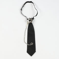 Adjustable Tie Flower Tassel Pearl String Neck Tie for Party Evening
