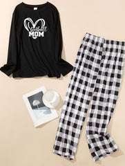 Heart Rugby & Letter Print Lounge Set
