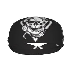 Skull & Snake Sports Headband Sweat Wicking Stretchy Unisex Polyester