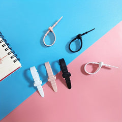10pcs Silicone Zip Ties Fishbone Shape Cable Straps for Wire Management