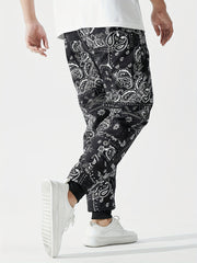 Men's Paisley Joggers with Elastic Waist