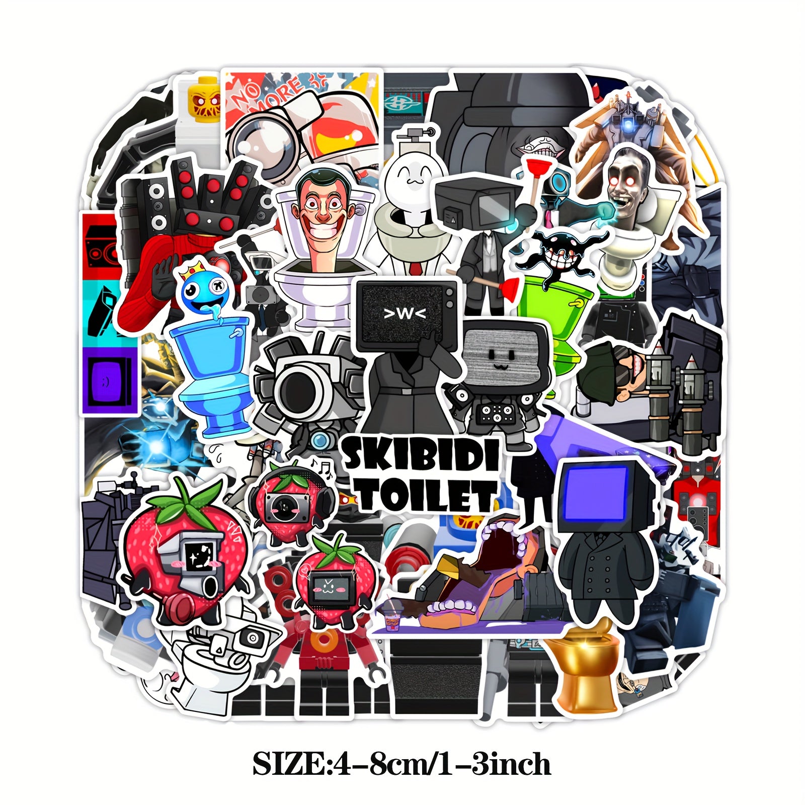 50pcs Toilet Man Stickers Waterproof Decorative Stickers
