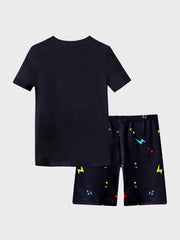 Boys Astronaut Music Print T-shirt & Shorts Set