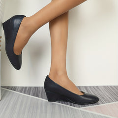 Women's Casual Wedge Heels Slip On Work Shoes Office Daily Wear