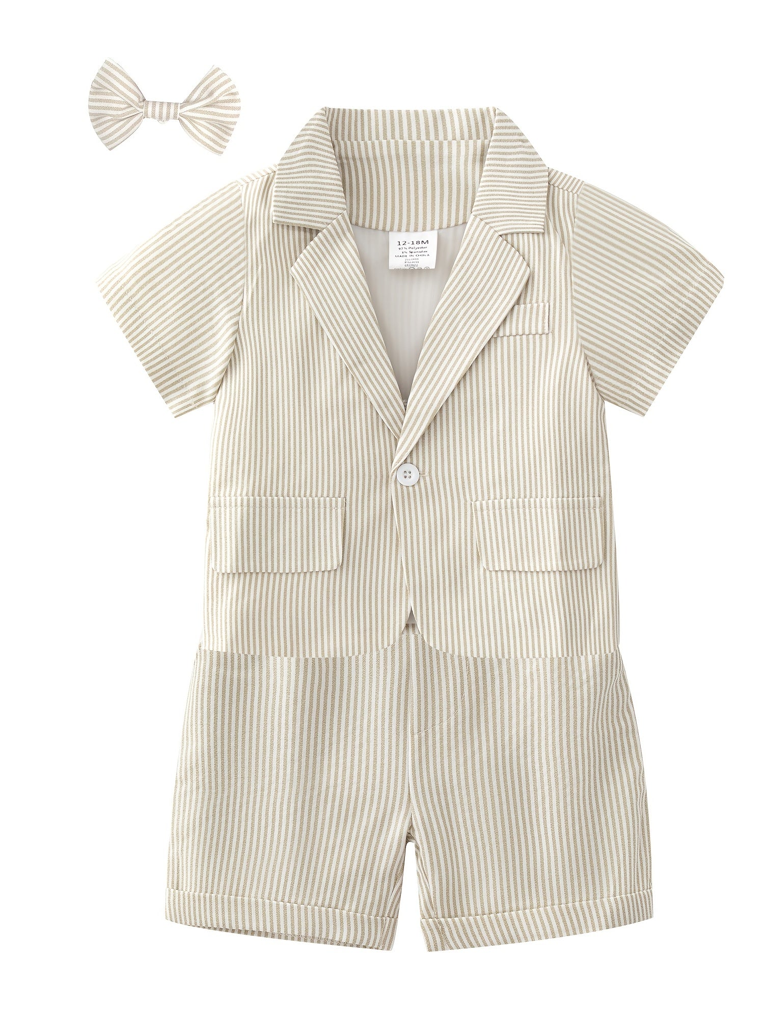 Boys Gentleman Outfit Short Sleeve Suit&Shorts&Vest Set