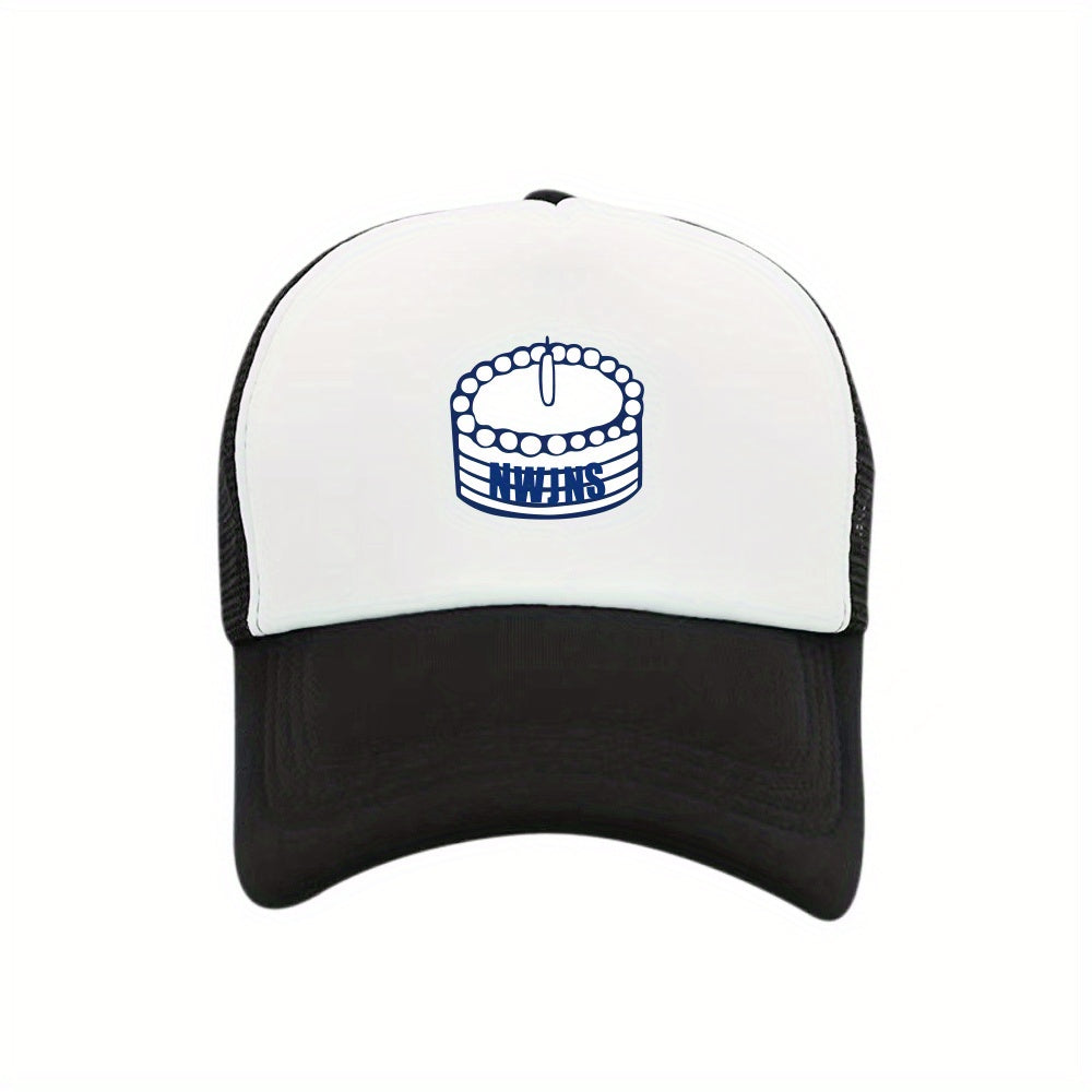Birthday Cake Print Trucker Hat Baseball Cap Sunshade Dad Hats
