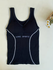 Letter Print Tank Top V Neck Top Women's Lingerie