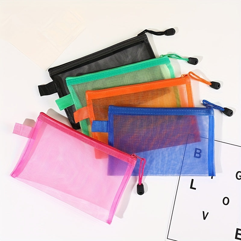 Mini Mesh Zipper Cosmetic Bags Portable File Bag Traveling Small Makeup Pouch