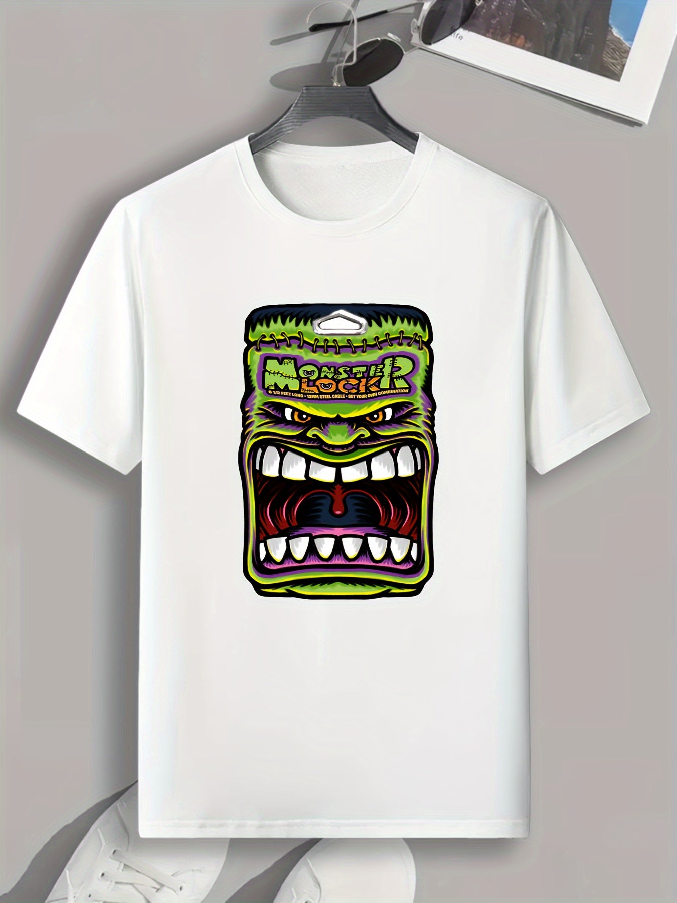 Monster Print Men's Graphic T shirt for Summer