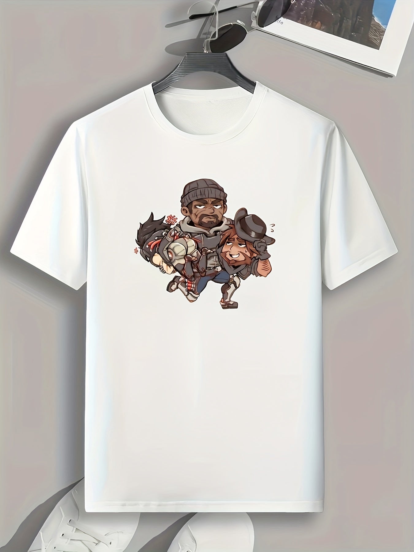 Anime Character Print Men's Graphic T-shirt for Summer