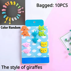 10pcs Mini Cartoon Animal Fruit Forks for Bento Lunch and Party