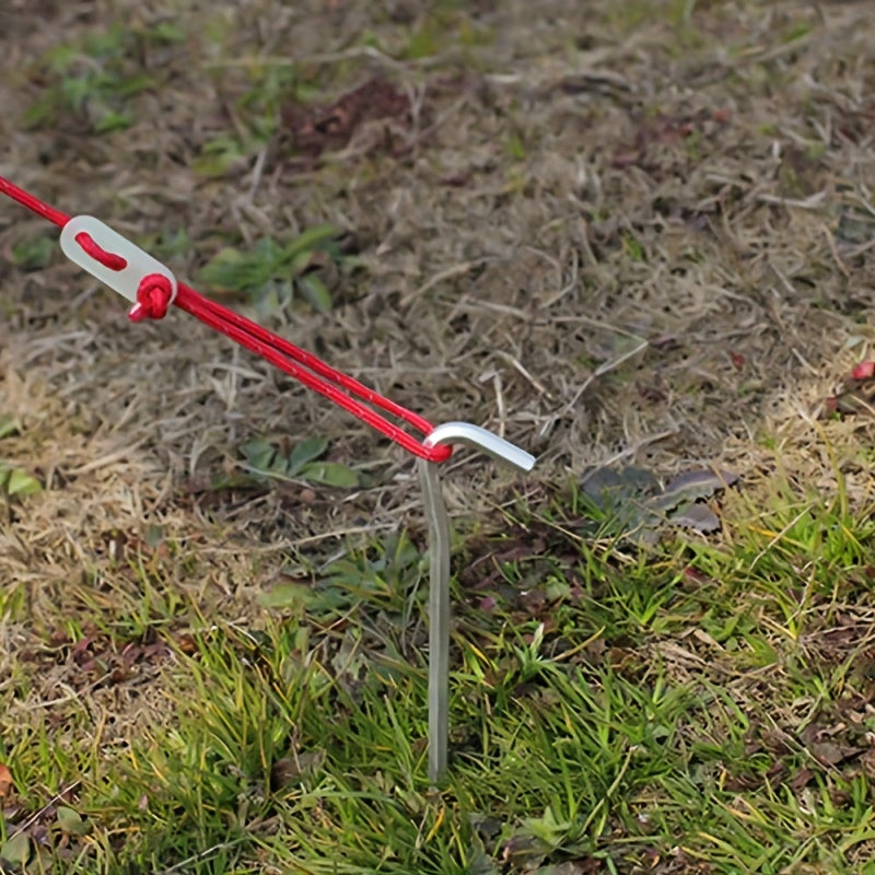 4pcs Aluminum Tent Pegs with Hooks for Camping Tents