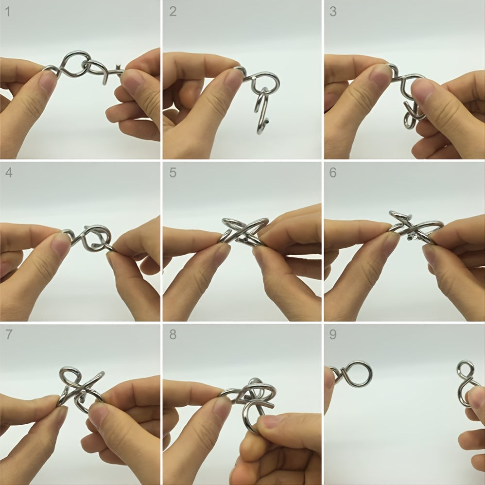 Metal Puzzle Toys Brain Teaser Unlock Intelligence Buckle Decompression Toys