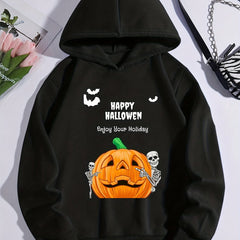 Girls' Pumpkin Graphic Long Sleeve Sweatshirt Hoodie