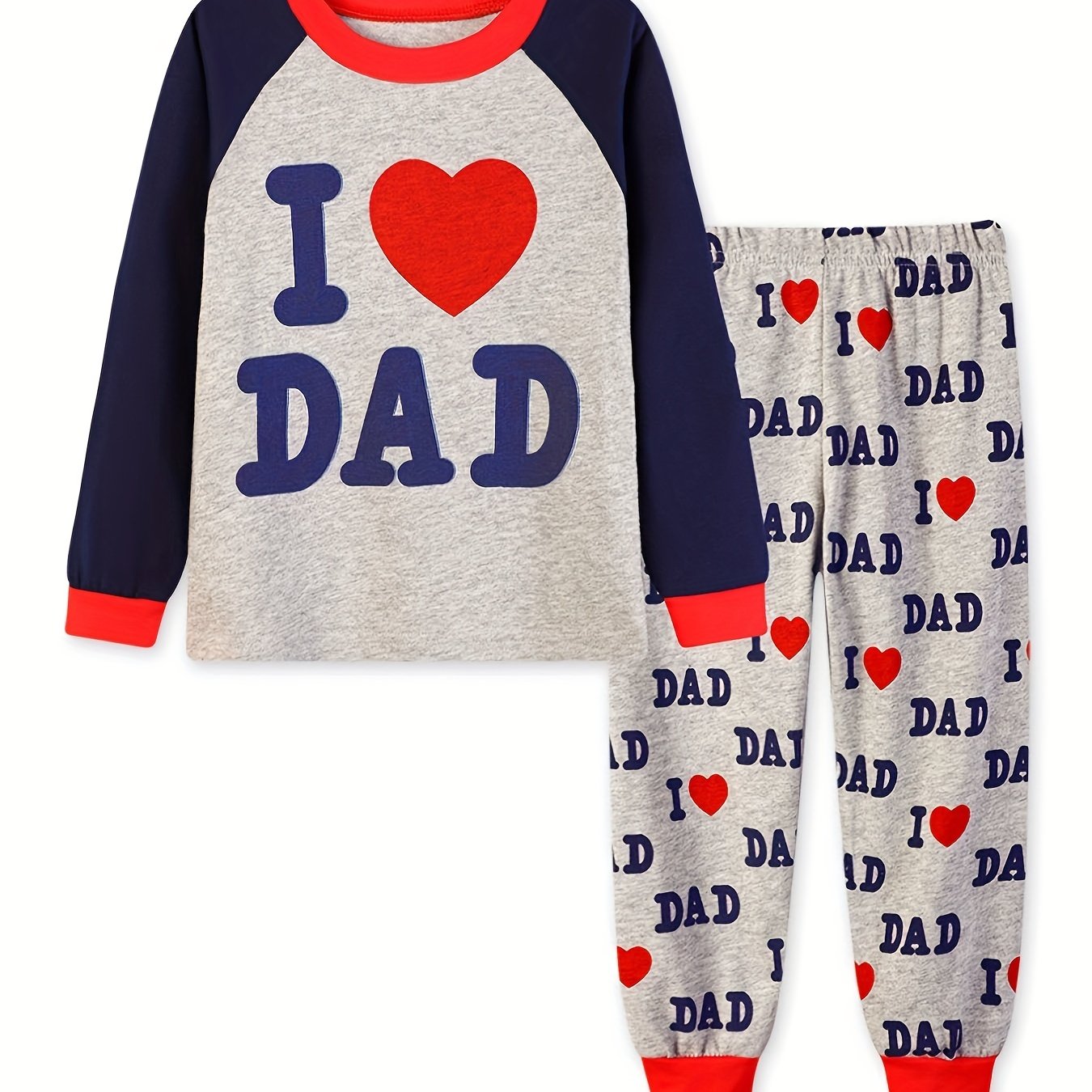Toddler Boys Pajamas Set I Love Dad I Love Mom
