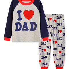 Toddler Boys Pajamas Set I Love Dad I Love Mom