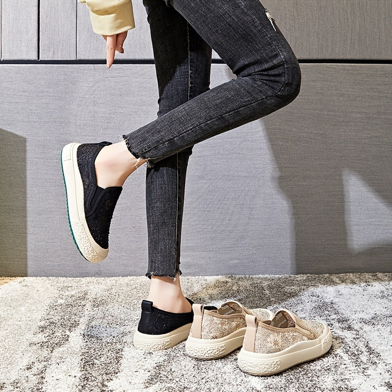 Women's Breathable Mesh Slip On Loafers Casual Walking Shoes