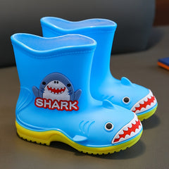 Girls' Shark Rain Boots Lightweight Waterproof Non Slip Outdoor Travel