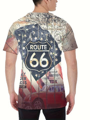 Men's Casual Street Style Stretch Tee Shirt For Summer