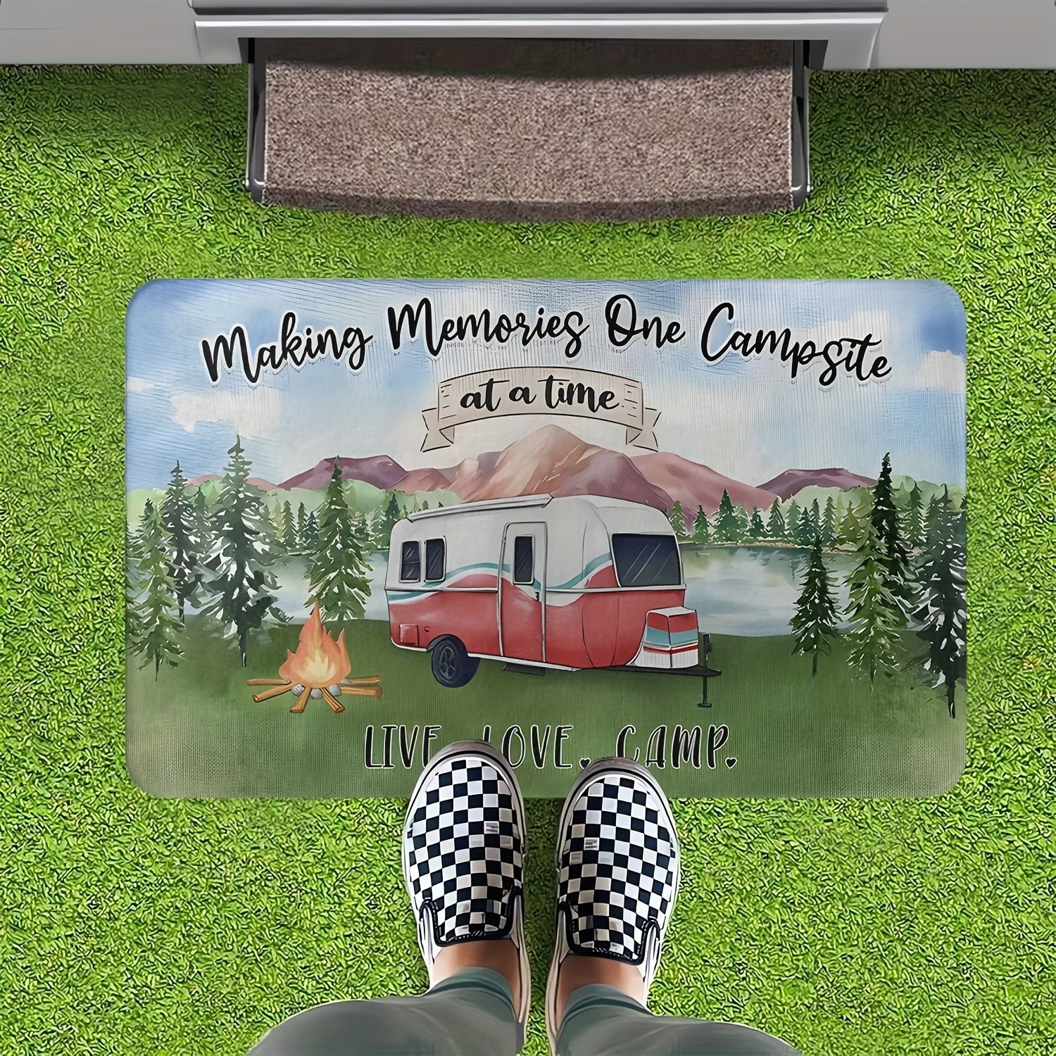 Non-slip Camping Indoor/Outdoor Welcome Mat 50x80cm Random Pattern