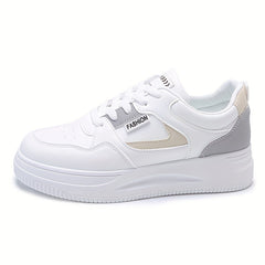 Thick Sole Heighten Flat Chunky Sneakers Faux Leather
