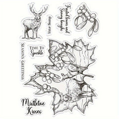 Winter Elk Clear Stamp for Scrapbooking DIY Card Making