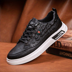 Men's Crocodile Pattern Skate Shoes Non Slip Sneakers