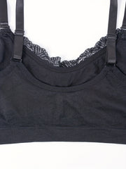 Women's Ruched Lace Trim Tee