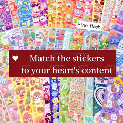 Laser Flash Sticker Set Waterproof DIY Cartoon Stickers