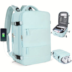 Functional Travel Backpack Carry On Luggage Bag With Shoes Compartment