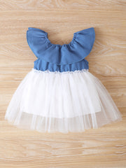 Girls Flower Mesh Summer Dress