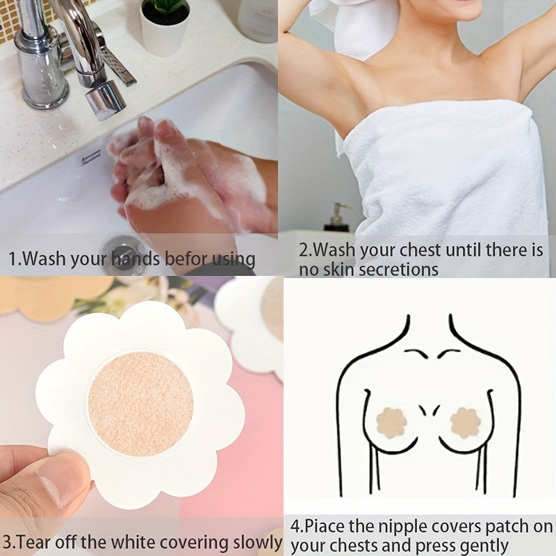 100 Pcs Nipple Covers Self Adhesive Anti-convex Pasties Women's Lingerie