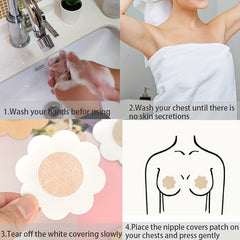 100 Pcs Nipple Covers Self Adhesive Anti-convex Pasties Women's Lingerie