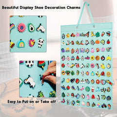 Shoe Charms Organizer 100 Holes Wall Mounted Holder (Charms Not Included)