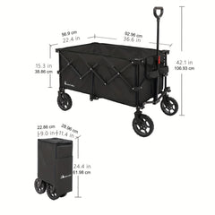 Moon Lence Collapsible Wagon Cart with Universal Wheels Heavy Duty