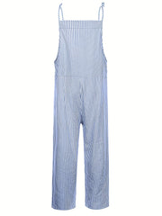 Striped Cami Jumpsuit Wide Leg Women's Clothing