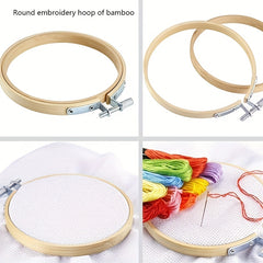 6pcs 4in Bamboo Embroidery Hoops Mini Circle Cross Stitch DIY Craft Supplies