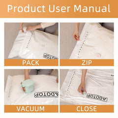 6pcs Vacuum Compression Storage Bags for Clothes Blankets Shir