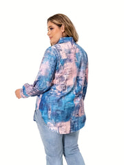Tie Dye Long Sleeve Button Up Shirt