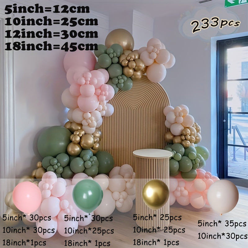 233pcs Double Cream Peach Arch Balloon Garland for Wedding Baby Shower Party