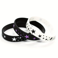 Silicone Bracelet with Stars Pattern for Sports Fans