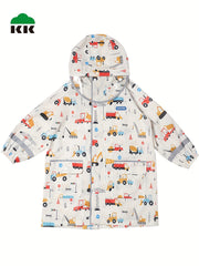 Kid's Graphic Raincoat Boys And Girls Baby Poncho With Detachable Hat Brim