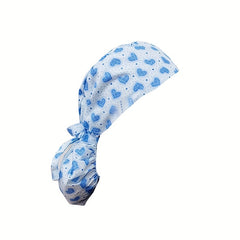 Ponytail Work Cap Casual Scrub Cap For Long Hair Printed Beanie Nurse