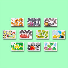50pcs 3D Dinosaur Puzzle DIY Educational Toys for Parties & Graduations