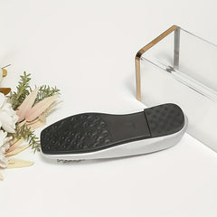 Women's Satin Ballet Flats Rhinestone Slip On Wedding Dress Flats